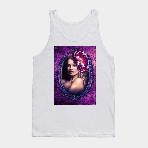 Rich Purple and Pink Beautiful Girls Artwork Trending Art Tank Top by Relaxing Art Shop